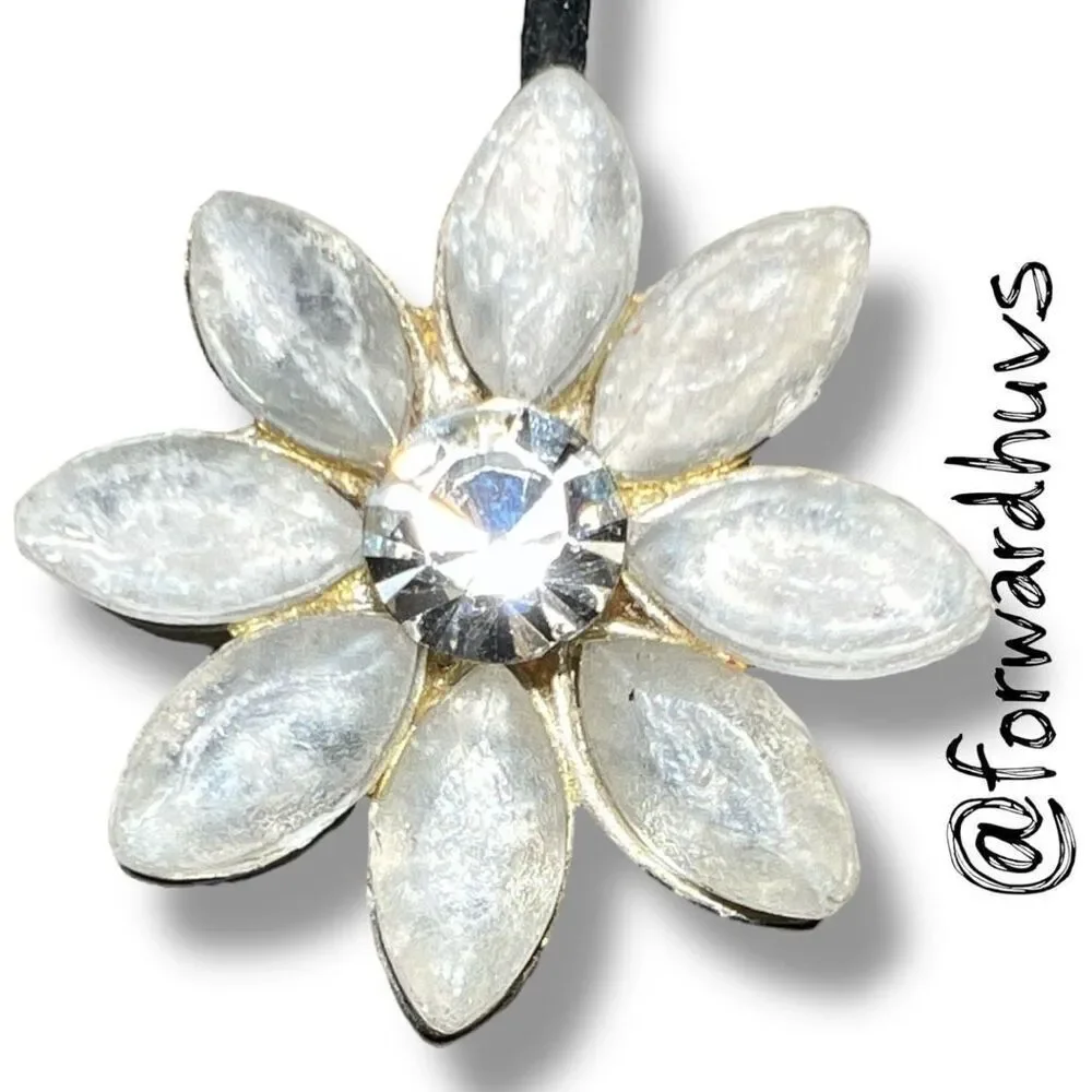 Bundle Sale 3 for $15 | Floral Bobby Pin Pearlized Petals & Rhinestone Center